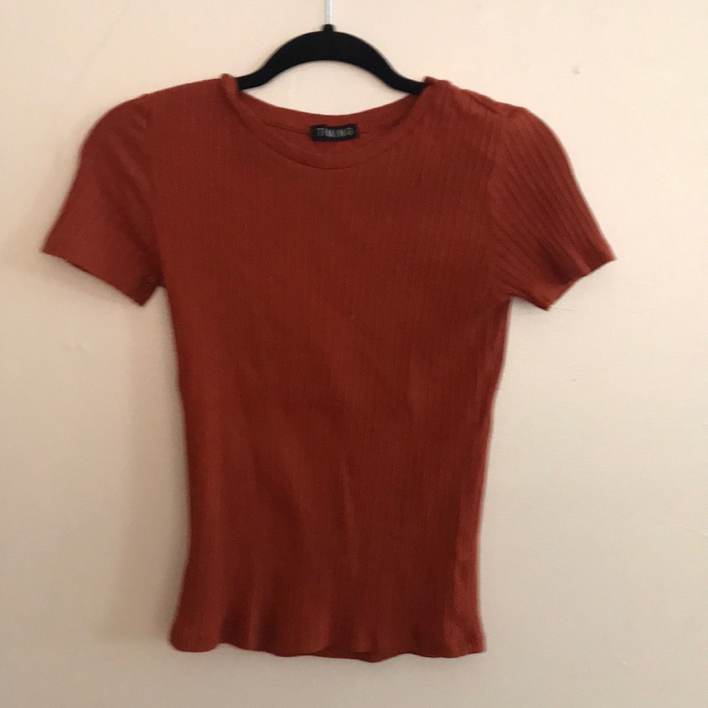 Vintage ribbed burnt orange tee